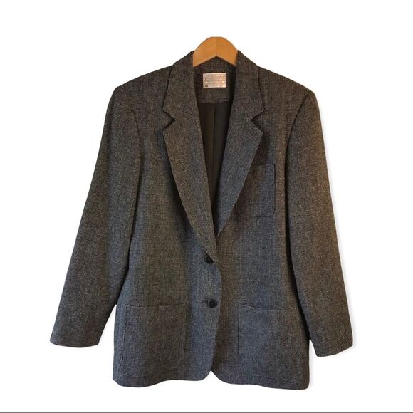 Pendleton Women’s Pure Virgin Wool Gray Buttoned Blazer Size 10 - Picture 1 of 9